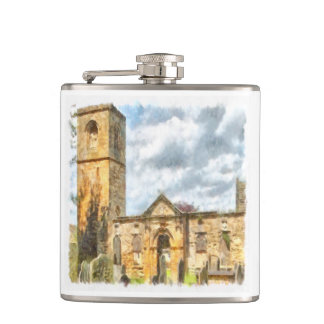 Old Holy Trinity Gothic Architecture Church Hip Flask