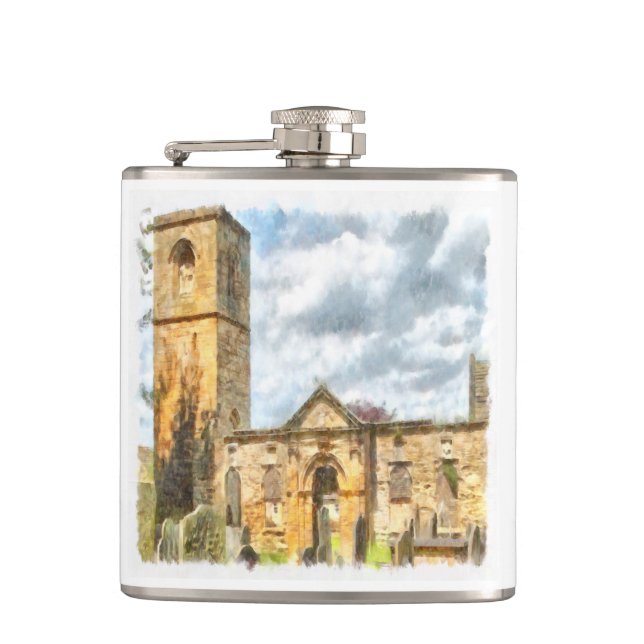 Old Holy Trinity Gothic Architecture Church Hip Flask (Front)