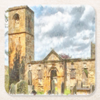 Old Holy Trinity Gothic Architecture Church Square Paper Coaster