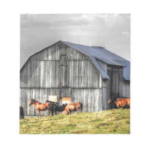 old horse barn notepad