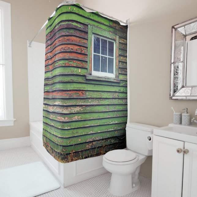 Old House and Window Shower Curtain (In Situ)