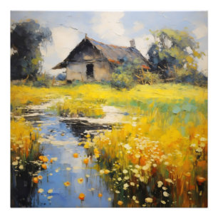 Old House Countryside Impressionism Photo Print