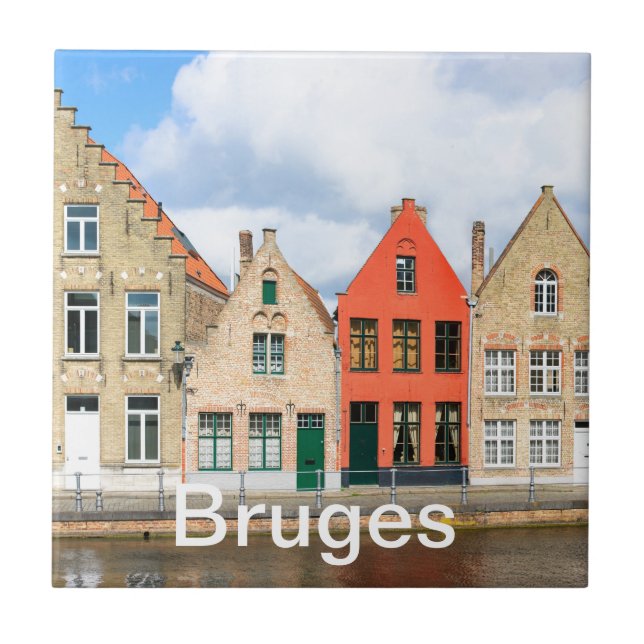 Old houses in Bruges, Belgium Tile (Front)