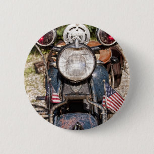 old Indian Police Motorcycle 6 Cm Round Badge