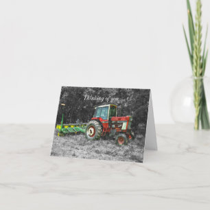 Old International Tractor Painterly Card