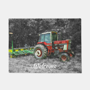 Old International Tractor Painterly Doormat