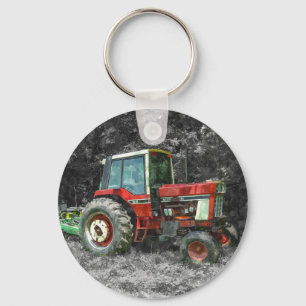 Old International Tractor Painterly Key Ring