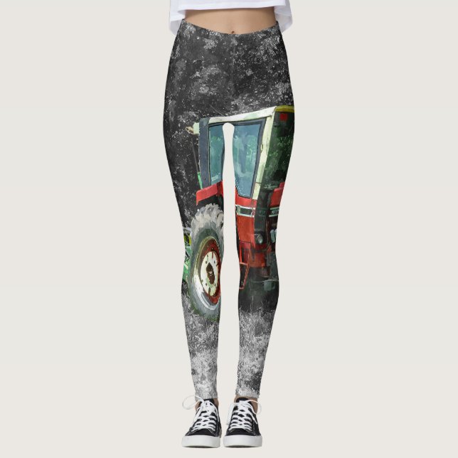 Old International Tractor Painterly Leggings (Front)
