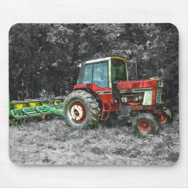 Old International Tractor Painterly Mouse Mat (Front)