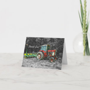 Old International Tractor Painterly Thank You Card