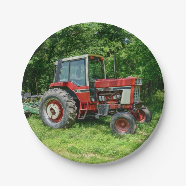 Old International Tractor Paper Plate (Front)