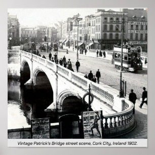 Old Ireland, Patrick's Bridge in 1902, Cork City  Poster