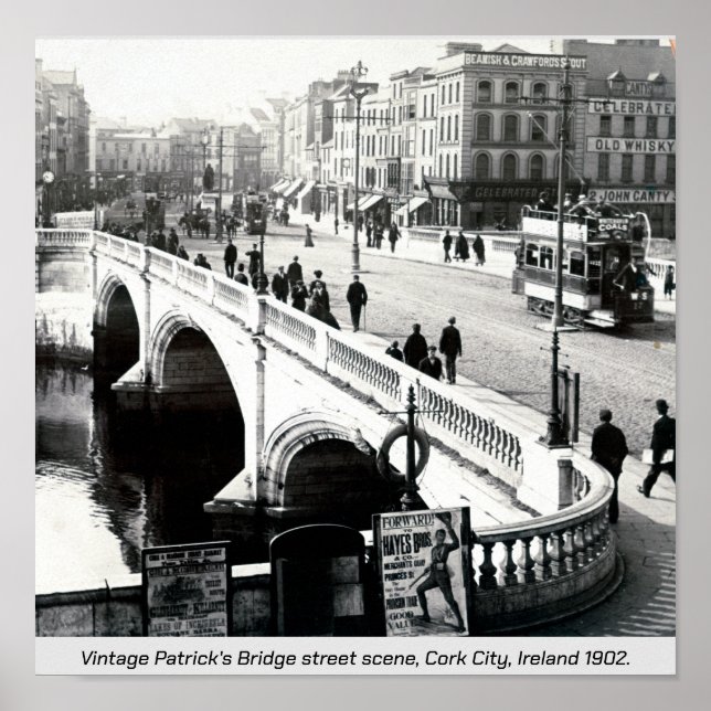 Old Ireland, Patrick's Bridge in 1902, Cork City  Poster (Front)