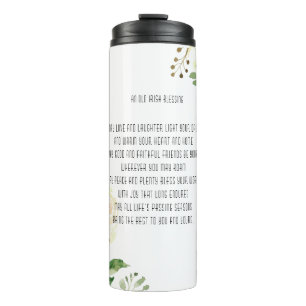 Old Irish Blessing & Personalise Wedding Greenery Thermal Tumbler