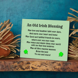 OLD IRISH BLESSING PLAQUE