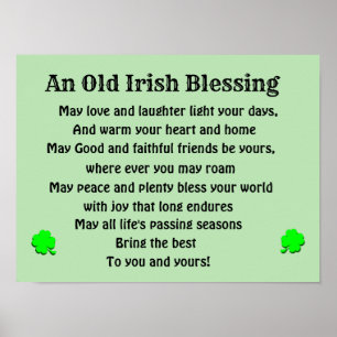 OLD IRISH BLESSING  POSTER
