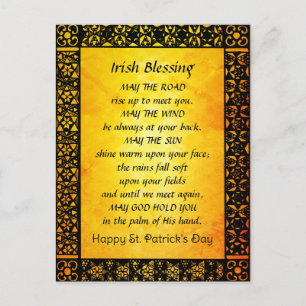 Old Irish Blessing, St. Patrick's Day Postcard