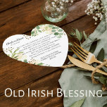 Old Irish Blessing & Wedding Greenery 3 Paper Coaster<br><div class="desc">A fine Irish Blessing for a greenery styled wedding. Ivory roses with assorted watercolor wedding greenery of Eucalyptus and berries. Highly legible font</div>