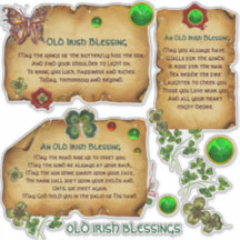 Old Irish Blessings Parchment Shamrocks, Butterfly