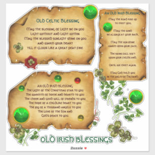 Old Irish Christmas Blessings Parchment Shamrocks