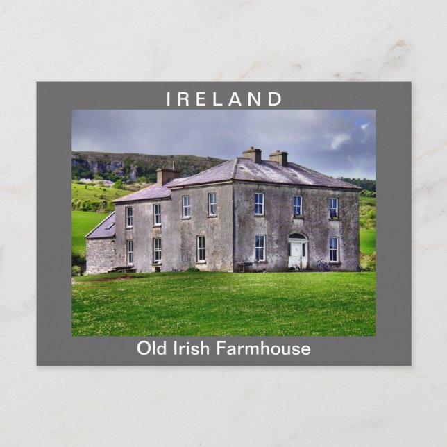 Old Irish Farmhouse Postcard (Front)