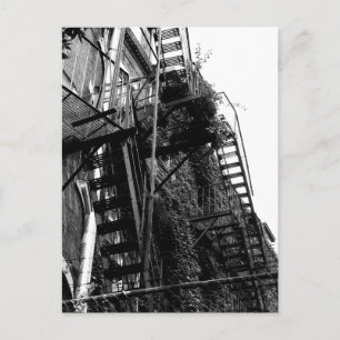 Old Iron Apartment Building Staircase Postcard