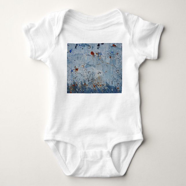 Old Iron Blue Stain Corrode Baby Bodysuit (Front)