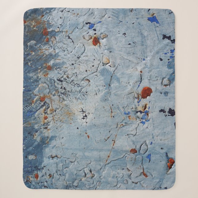 Old Iron Blue Stain Corrode Sherpa Blanket (Front)