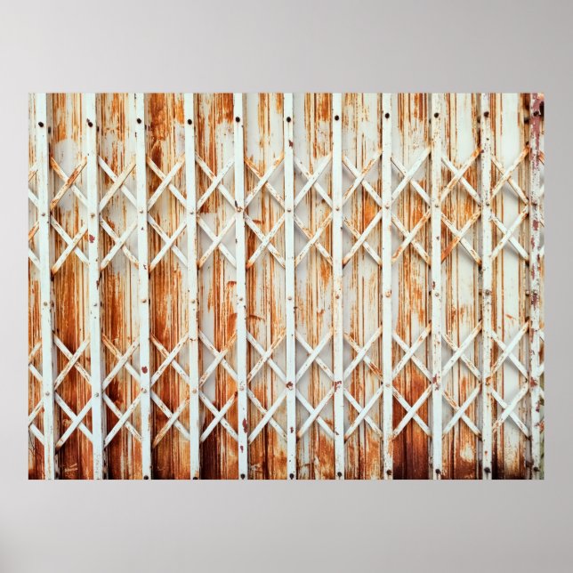 Old iron door panels are rusted. abstract,antique, poster (Front)