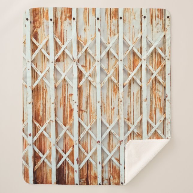 Old iron door panels are rusted. abstract,antique, sherpa blanket (Front)