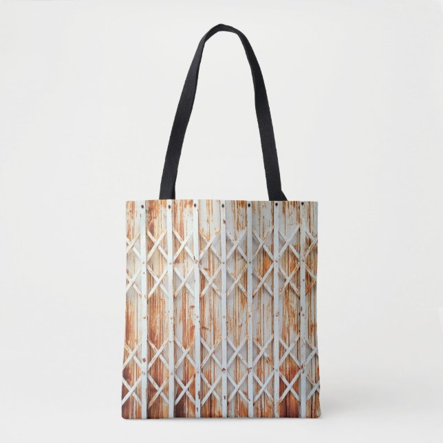 Old iron door panels are rusted. abstract,antique, tote bag (Front)