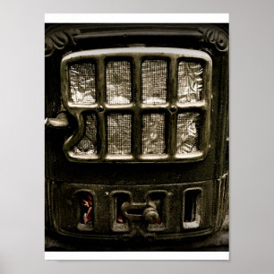 Old Iron Parlor Stove Front Poster