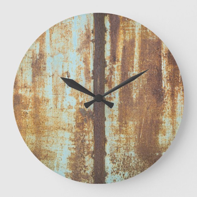 Old Iron Rust: Metal Background Large Clock (Front)
