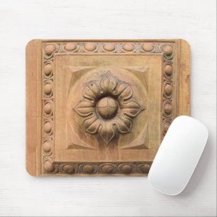 Old Italian terracotta floral plaque, rosette tile Mouse Mat