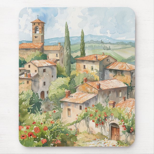 Old Italian Village  Mouse Mat (Front)