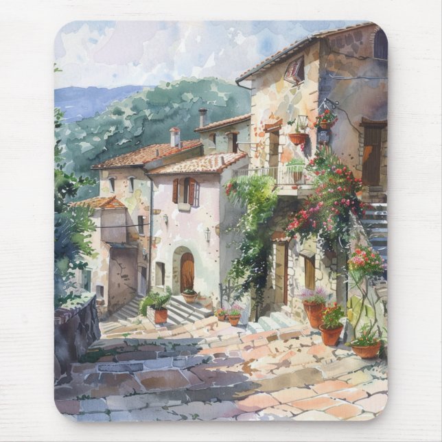 Old Italian Village  Mouse Mat (Front)
