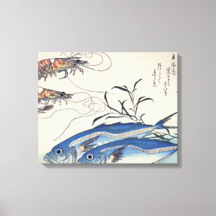 Old Japanese Sea Life Painting Canvas Print