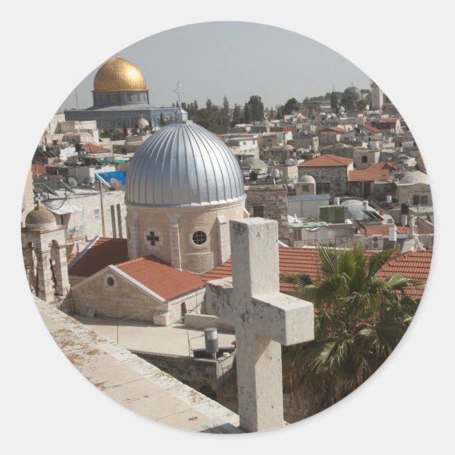 Old Jerusalem's Skyline Classic Round Sticker (Front)