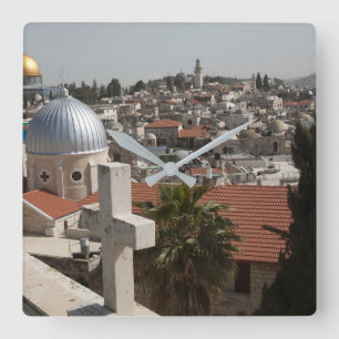 Old Jerusalem's Skyline Square Wall Clock