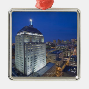 Old John Hancock Building with Boston in the Metal Tree Decoration