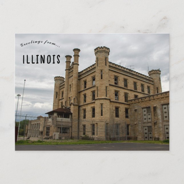 Old Joliet Prison Joliet Illinois Postcard (Front)