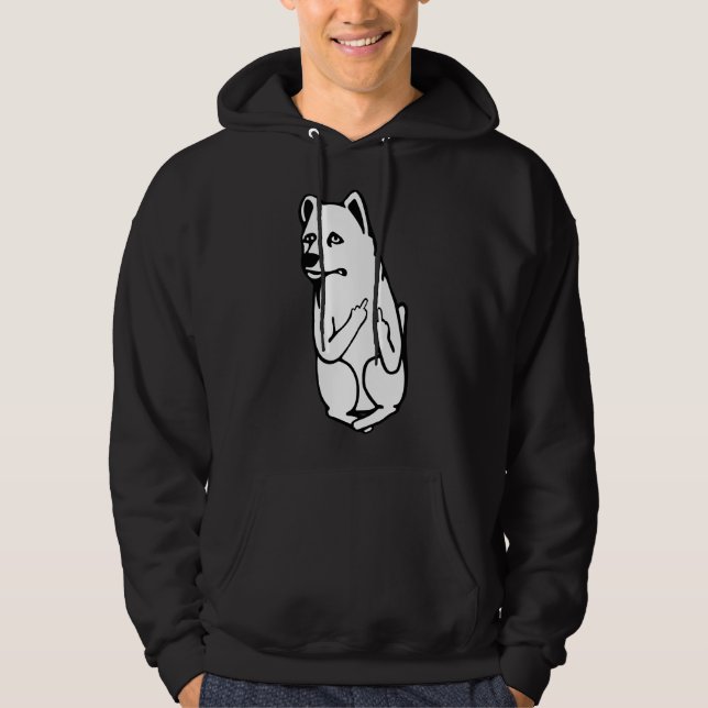 Old Jonathon Middle Finger Husky Hoodie (Front)
