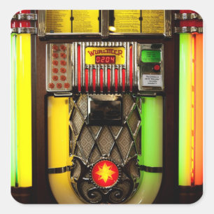 Old Jukebox Square Sticker