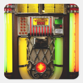 Old Jukebox Square Sticker