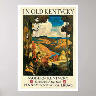 Old Kentucky, Pennsylvania Railroad Vintage Travel Poster
