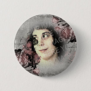 Old Key and Roses Custom Photo 6 Cm Round Badge