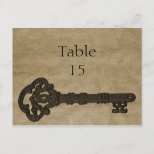 Old Key Table Numbers Postcard