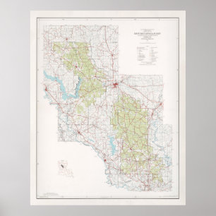 Old Kisatchie National Forest Map (1967) Poster