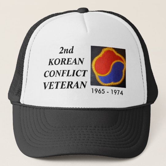 Old Korea Dmz 1 2nd Korean Conflict Veteran Trucker Hat Zazzle Co Uk