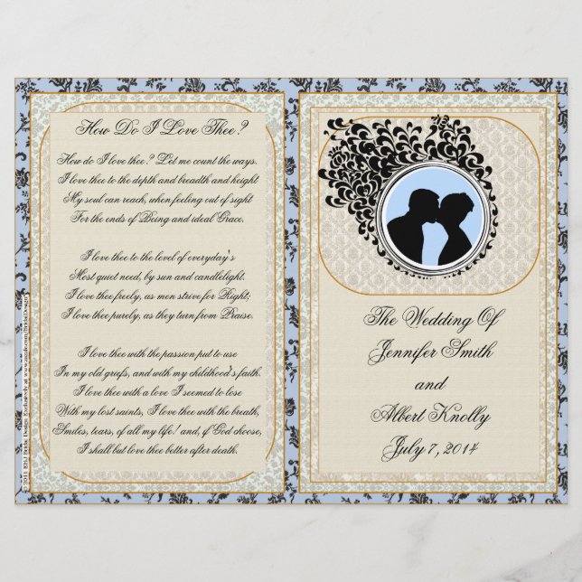 Old Lace Delft Wedding Program (Front)